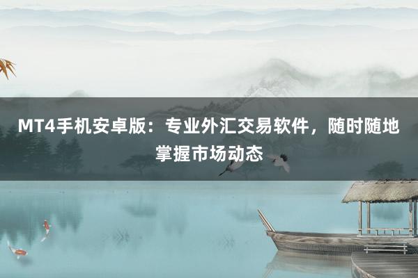 MT4手机安卓版：专业外汇交易软件，随时随地掌握市场动态