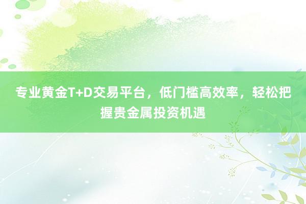 专业黄金T+D交易平台，低门槛高效率，轻松把握贵金属投资机遇
